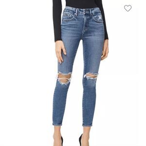 GOOD AMERICAN Good Legs High Rise Ripped Skinny Crop Jeans in Blue261 Size 4/27